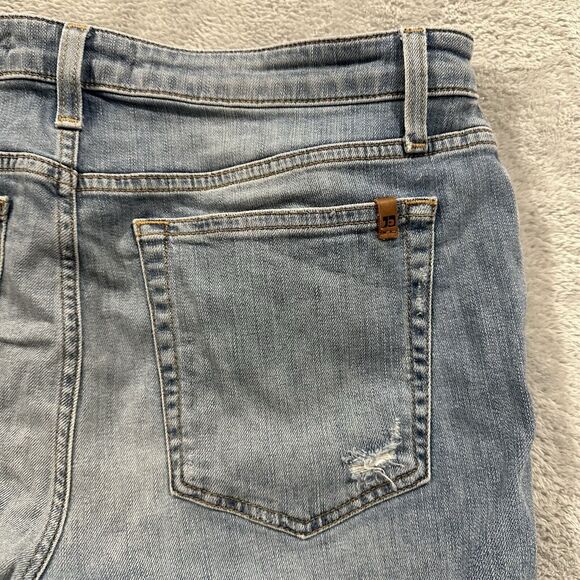 Joe's Geneva Jeans Women's 31 x 25 High Rise Crop Light Blue Denim Wash Distress - Picture 5 of 11